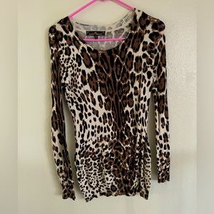 EUC Almost Famous leopard print tunic shirt